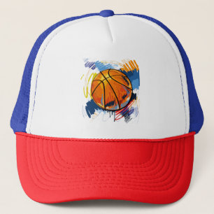 Basketball Grafisk Trucker Hatt – Färgrik Sport Keps