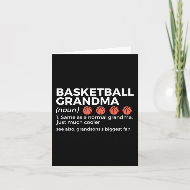Basketball Grandma Definition Grandsons största Kort (Framsida)