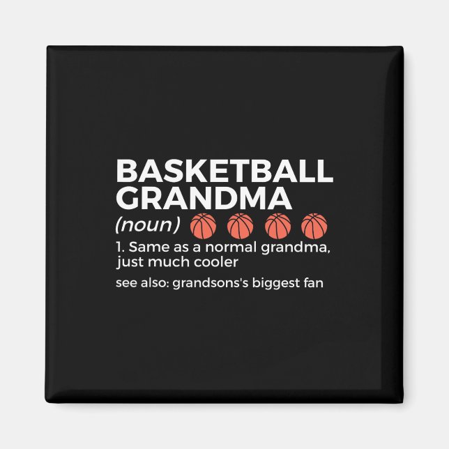 Basketball Grandma Definition Grandsons största Magnet (Framsidan)