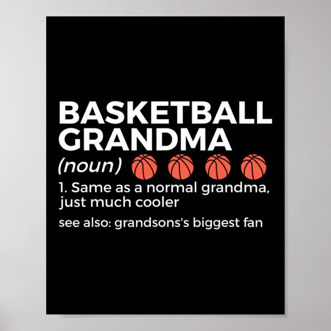Basketball Grandma Definition Grandsons största Poster (Framsidan)