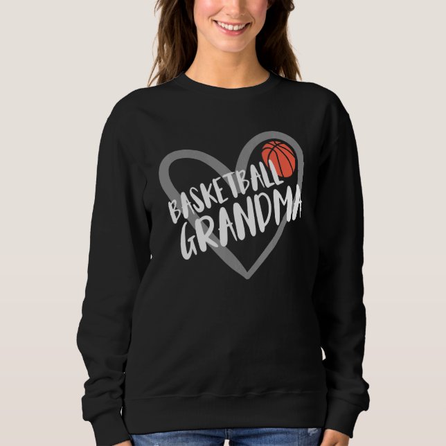 Basketball Grandma Heart T Shirt (Framsida)