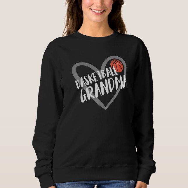 Basketball Grandma Heart  T Shirt (Framsida)