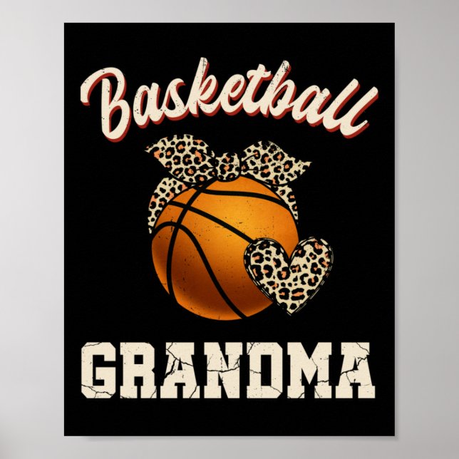Basketball Grandma Leopard Basketball Player Poster (Framsidan)
