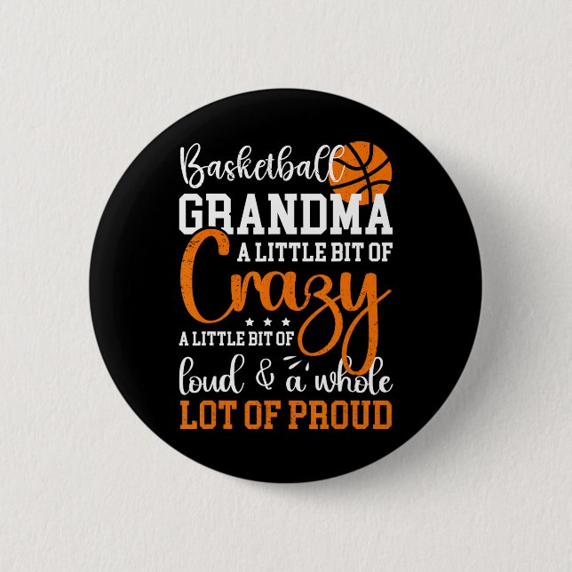 Basketball Grandma Proud Grandmor of a Basketba Knapp (Framsida)