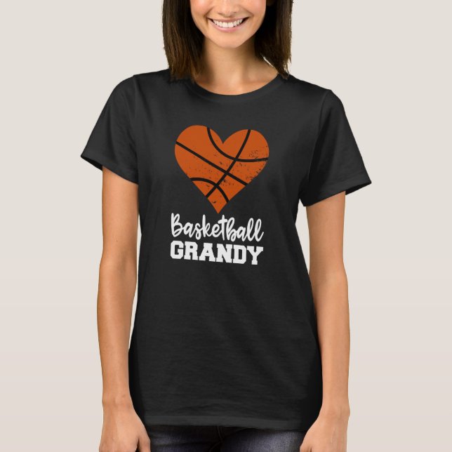 Basketball Grandy Basketball Heart Grandma Grandy T Shirt (Framsida)
