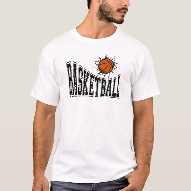 Basketball Graphic T Shirt With Crashing Ball Desi (Framsida)