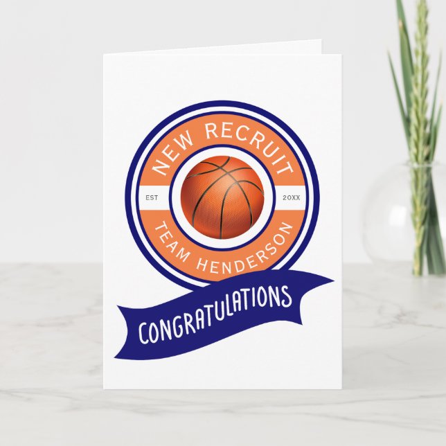 Basketball Grattis Baby Hälsning Kort (Framsida)