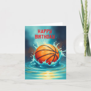 Basketball Grattis på födelsedagen Hitting Vatten Kort