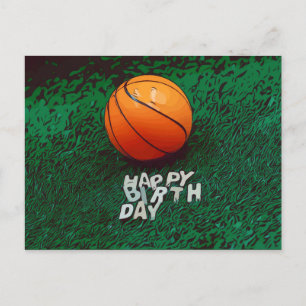 Basketball Grattis på födelsedagen med basket på g Vykort