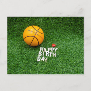 Basketball grattis på födelsedagen med basket på g vykort