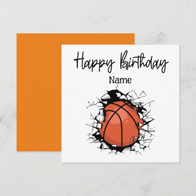 Basketball Grattis på födelsedagen till Player Kort (Fram/baksida)