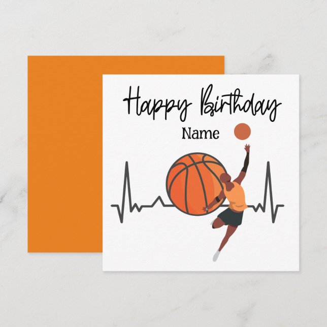 Basketball Grattis på födelsedagen till Player med Kort (Fram/baksida)