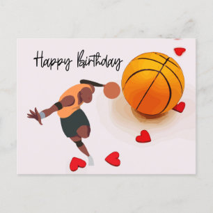 Basketball Grattis på födelsedagen till Player med Vykort