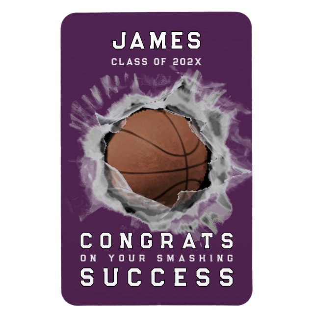 Basketball Gratulerar Magnet (Vertikal)