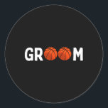 Basketball Groom Bröllop Funny Runt Klistermärke<br><div class="desc">Basketball Groom Bröllop Funny</div>