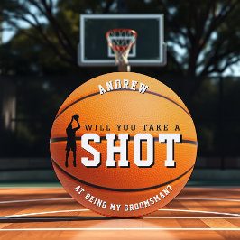 Basketball Groomsman Proposal Take a Shot