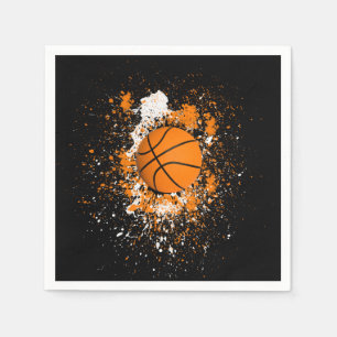 Basketball Grunge Paint Splatter Orange Black Pappersservett