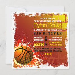 BASKETBALL GRUNGE Pub Mitzvah-inbjudan Inbjudningar