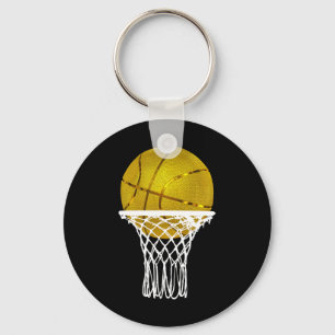 Basketball Guld Bball Trophy Sport Älskare Gift Ma Nyckelring