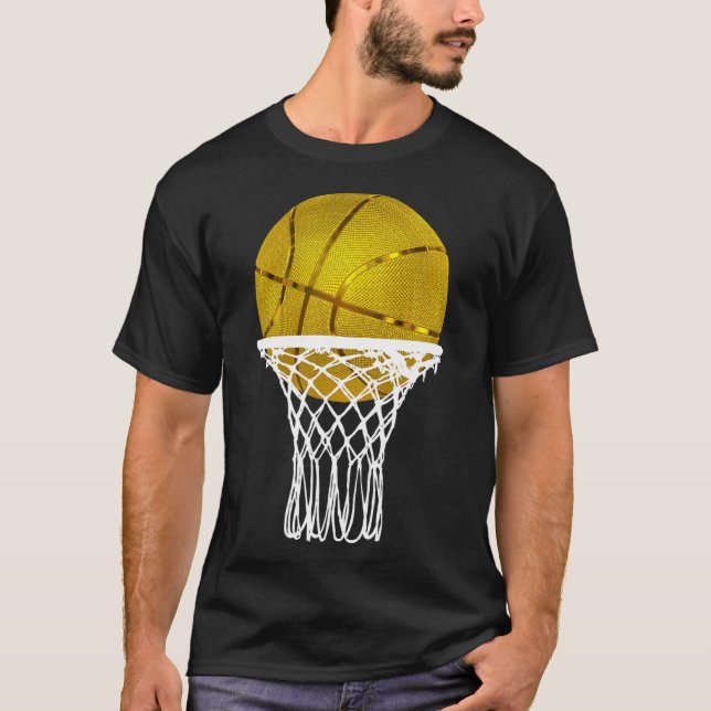 Basketball Guld Bball Trophy Sport Älskare Gift Ma T Shirt (Framsida)