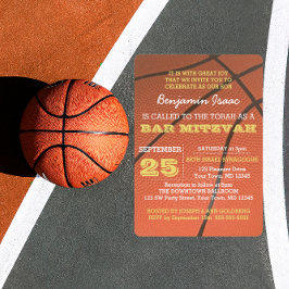 Basketball Guld Pub Mitzvah-inbjudan Inbjudningar