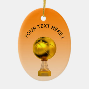 Basketball Guld trofé Julgransprydnad Keramik