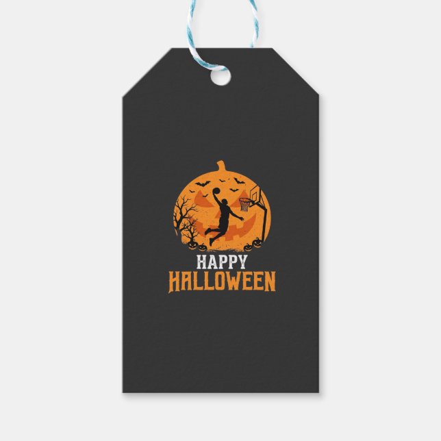 Basketball Halloween Dunk Pumpkin Design_1 Presentetikett (Framsidan)