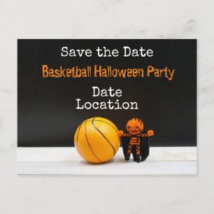 Basketball Halloween fest sparar datumet Vykort