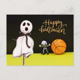 Basketball Halloween Ghost Spooky Scary Vykort