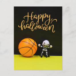 Basketball Halloween pumpkin Ghost Spooky Scary Vykort