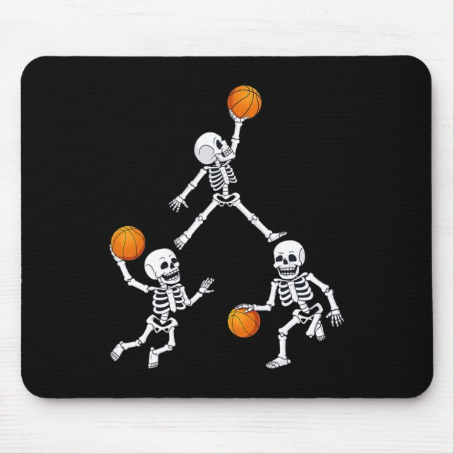 Basketball Halloween Skeleton Dunking Dribble Boys Musmatta (Framsidan)