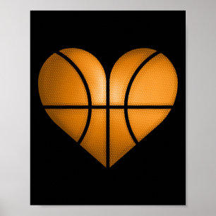 Basketball Heart-design - en fin gåva för Valentin Poster