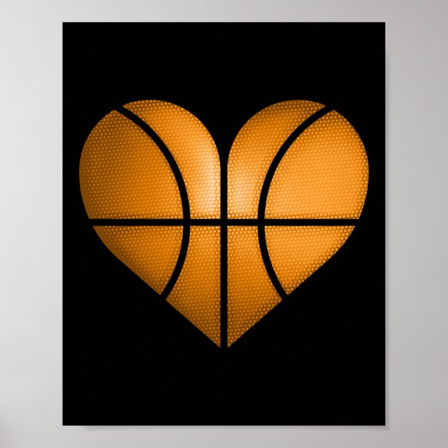 Basketball Heart-design - en fin gåva för Valentin Poster (Framsidan)