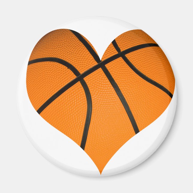 Basketball Heart-form Magnet (Framsidan)