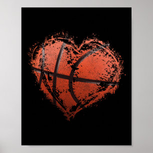 Basketball Heart Glad Alla hjärtans dag Basketball Poster