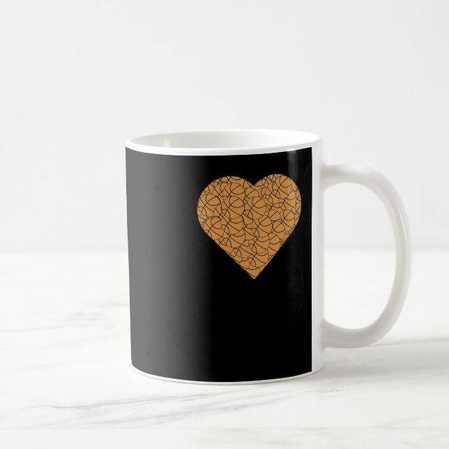 Basketball Heart Kärlek Design Kaffemugg (Höger)