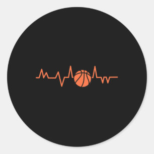 Basketball Heartslag Ball 1 Runt Klistermärke