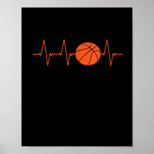 Basketball Heartslag Bball Gift Poster