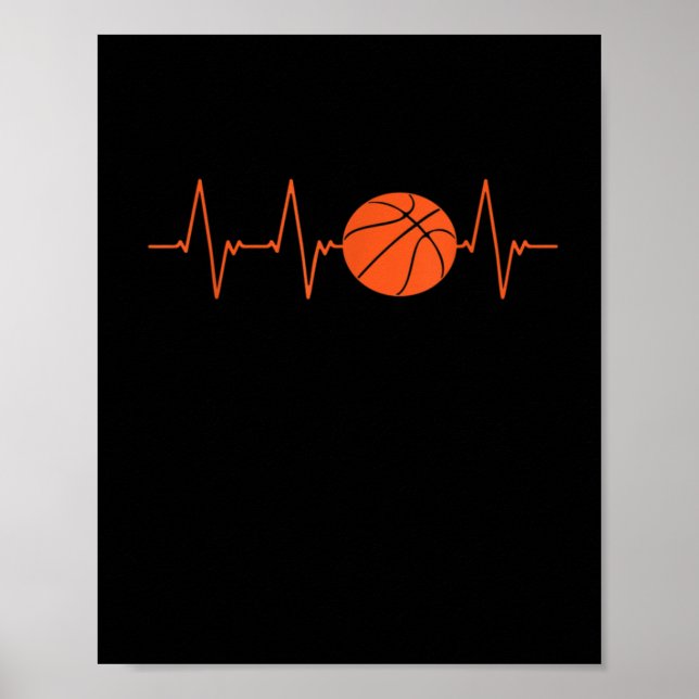 Basketball Heartslag Bball Gift Poster (Framsidan)