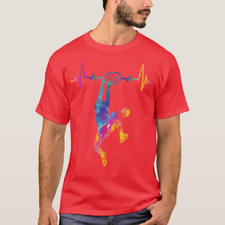 Basketball Heartslag EKG Heart Rate Basketball Pla T Shirt