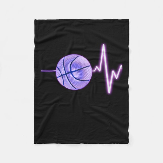Basketball Heartslag - Nyaste Basketball Fleecefilt (Framsidan)