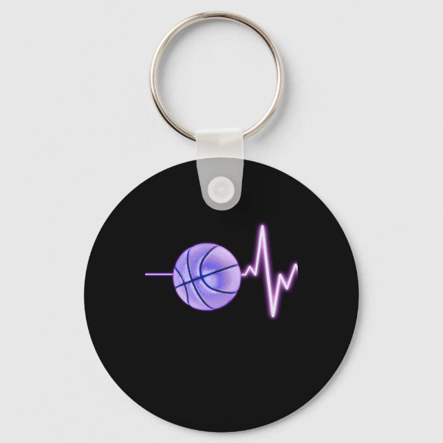 Basketball Heartslag - Nyaste Basketball Nyckelring (Framsida)