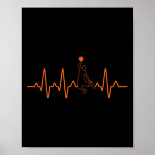 Basketball Heartslag Player För manar och Poster