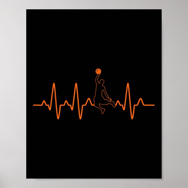 Basketball Heartslag Player För manar och Poster (Framsidan)