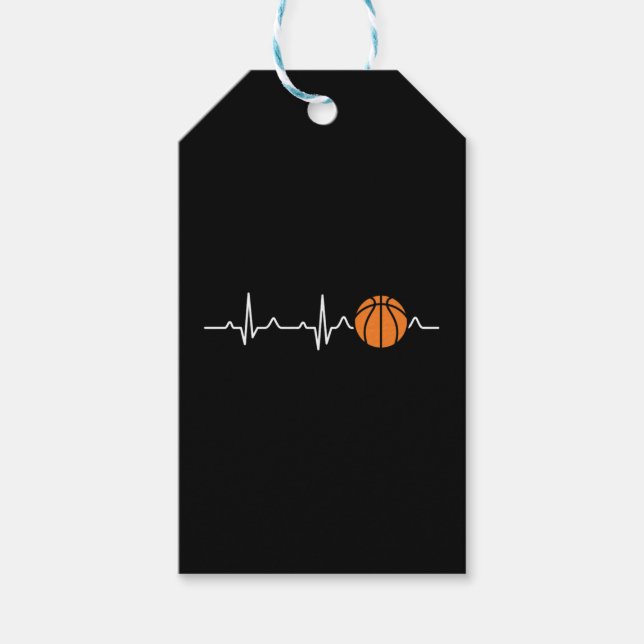 Basketball Heartslag Presentetikett (Framsidan)