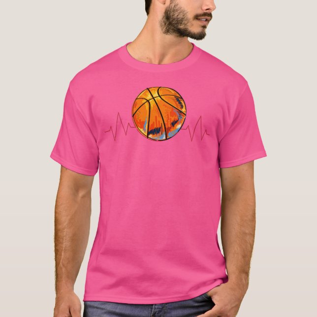 Basketball Heartslag T Shirt (Framsida)