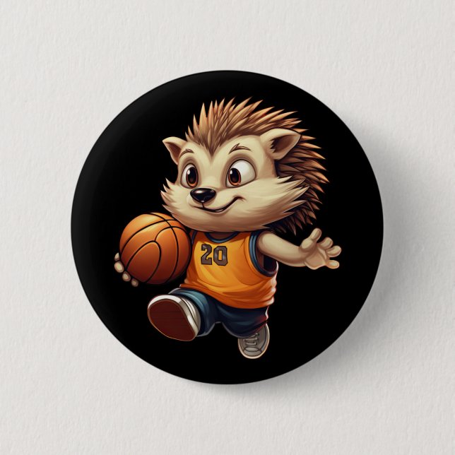 Basketball Hedgehog 1 Knapp (Framsida)