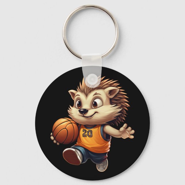 Basketball Hedgehog 1 Nyckelring (Framsida)