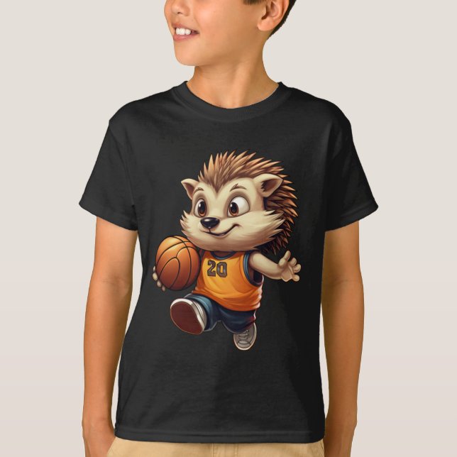 Basketball Hedgehog 1 T Shirt (Framsida)
