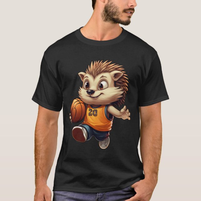 Basketball Hedgehog 1 T Shirt (Framsida)